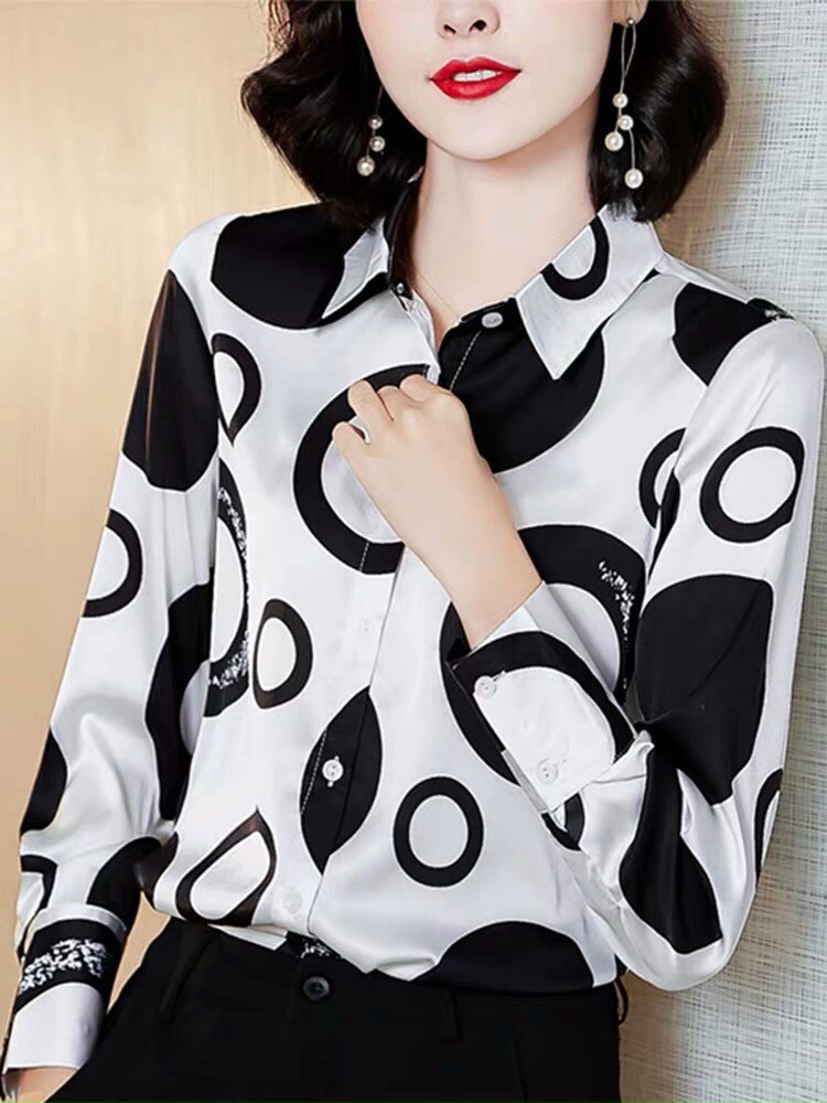 ÁO Sơ Mi Họa Tiết Hình Tròn - SM63